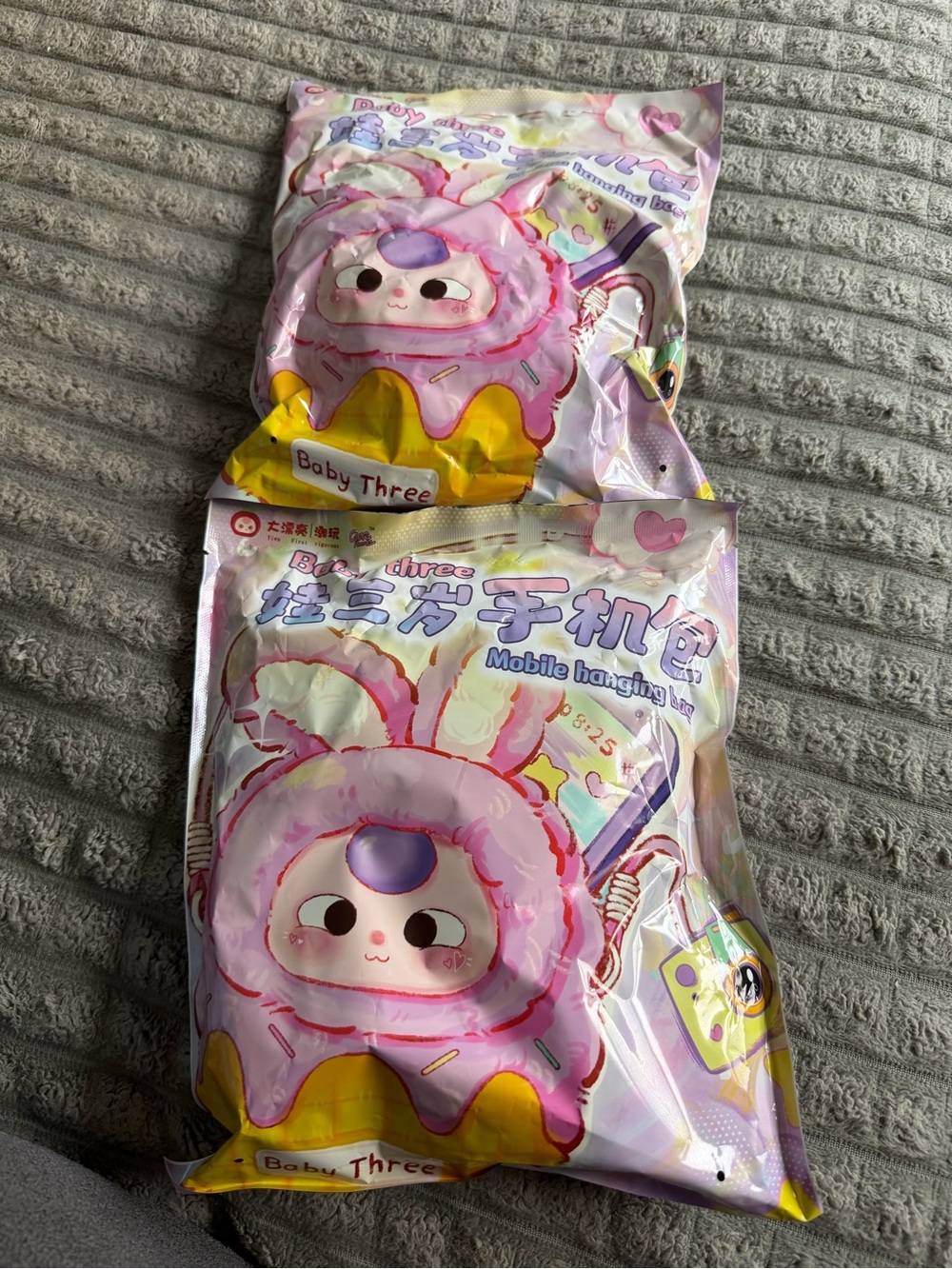 2 Cute Baby Three  Mobile Hanging Bag. Unopened.